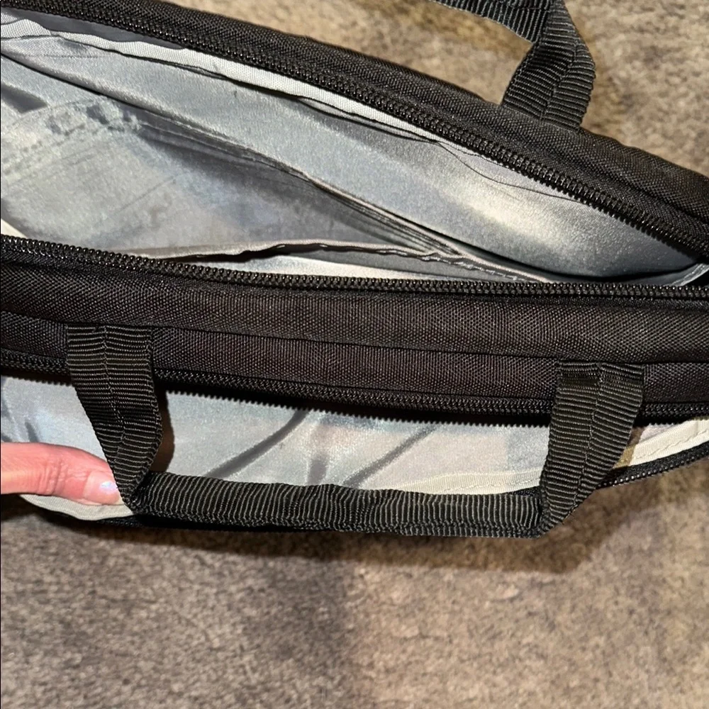 Amazonbasic Black Laptop Bag with Orange Accents